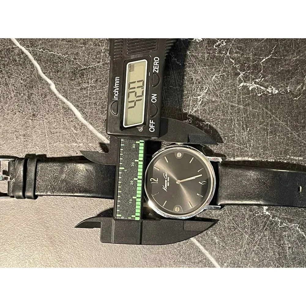 Mens Black and Silver Kenneth Cole Dress Watch - New Battery